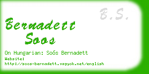 bernadett soos business card
